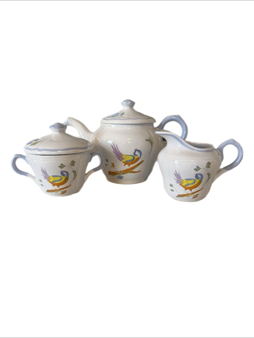 Vintage Longchamp France Perouges 3-Piece Tea Set - Teapot, Sugar & Creamer